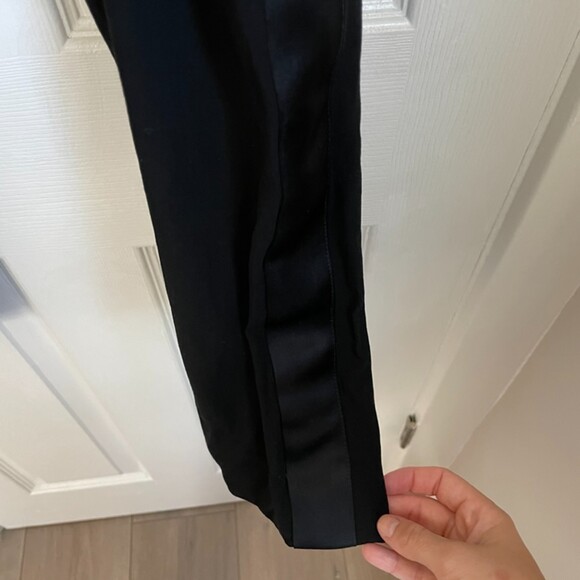 Equipment Hagan Tuxedo Satin Stripe Trousers Black Pants - Picture 8 of 16